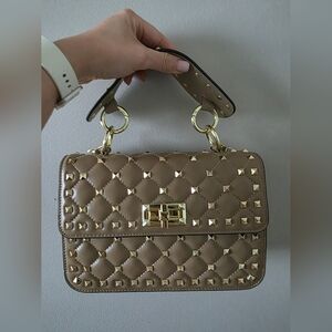 Studded leather crossbody